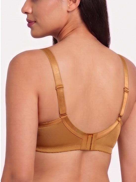 Floral Lace Full Coverage Bra – Mustard