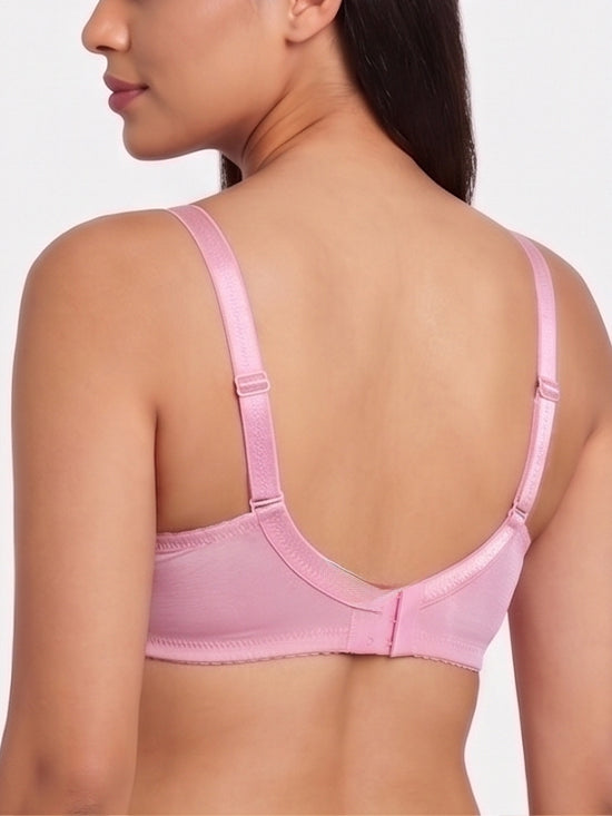 Floral Lace Full Coverage Bra – Pink