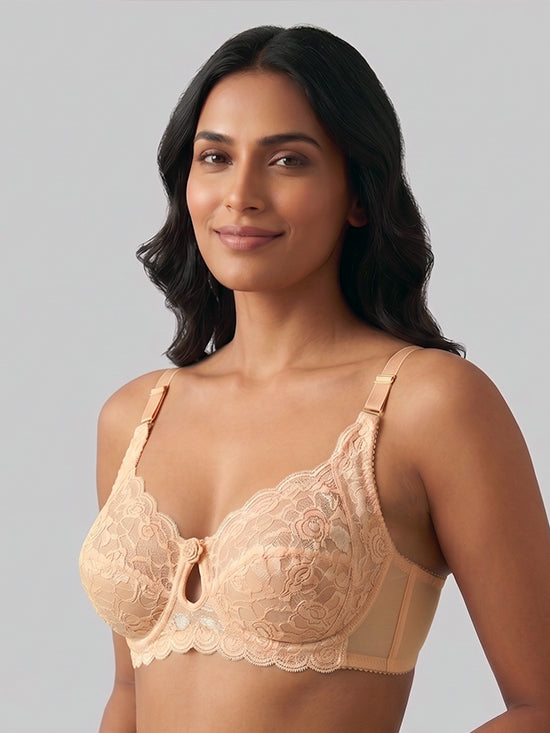 Luxury Floral Lace Full Coverage Bra - Skin - Lingerie Royal