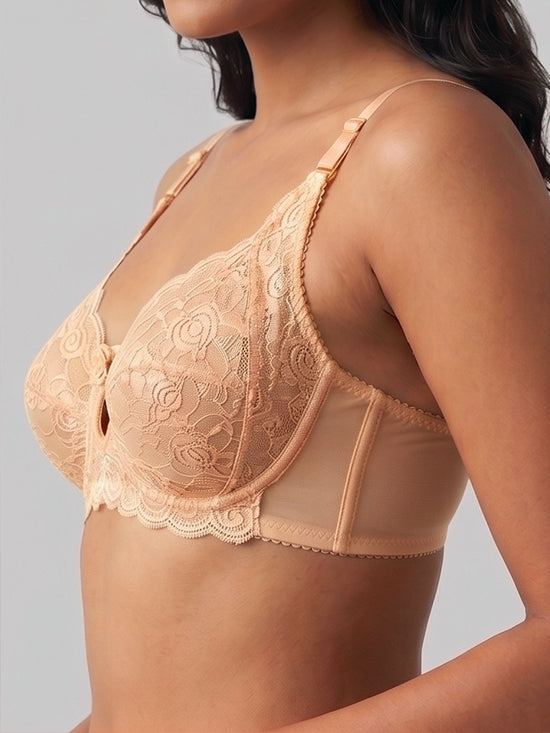 Luxury Floral Lace Full Coverage Bra - Skin - Lingerie Royal