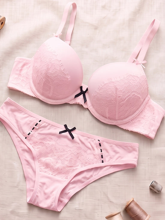 Victoria's Secret Padded Bra & Panty Set – Baby Pink