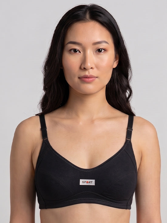 Padded Comfort Sports Bra – Black