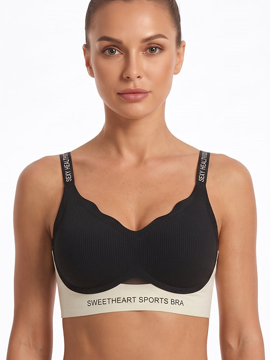 Seamless Padded Comfort Bra – Black