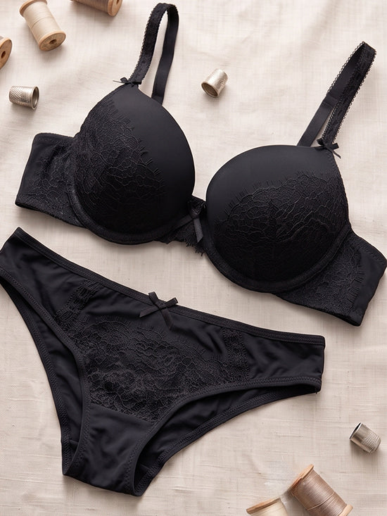 Victoria's Secret Padded Bra & Panty Set – Black
