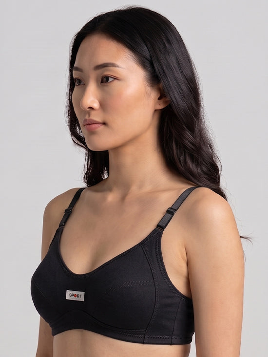 Padded Comfort Sports Bra – Black