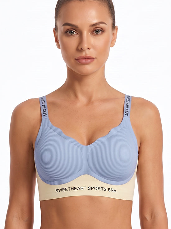 Seamless Padded Comfort Bra – Blue