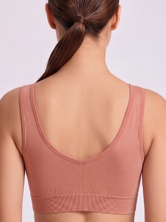 Seamless Floral Bra - Peach - Lingerie Royal