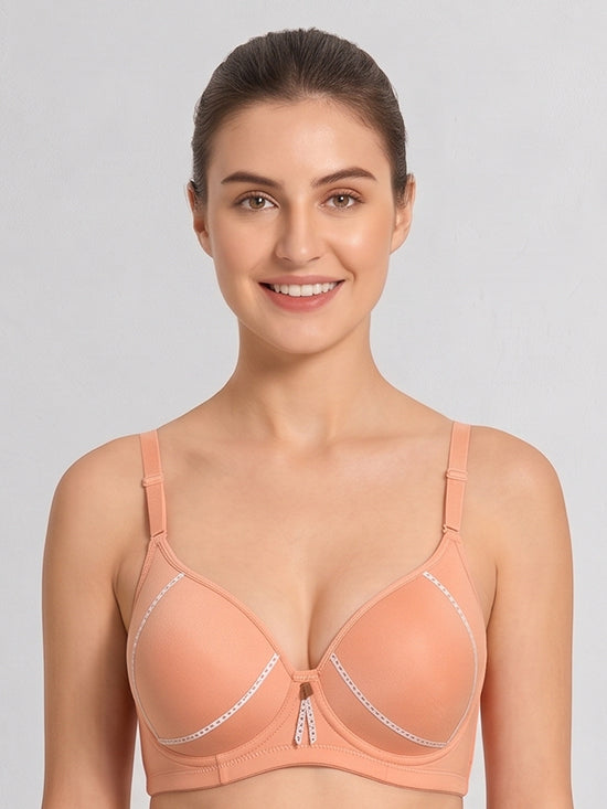 Classic Support Full Coverage Bra – Peach - Lingerie Royal