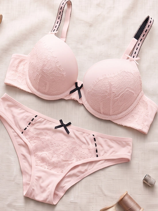 Victoria's Secret Padded Bra & Panty Set – Pale Pink
