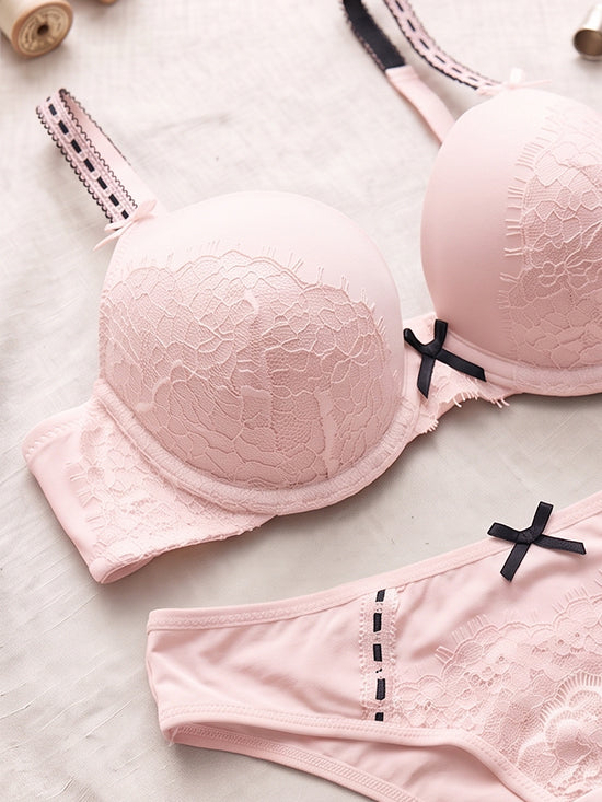 Victoria's Secret Padded Bra & Panty Set – Pale Pink