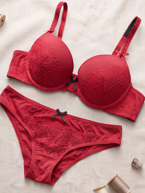 Victoria's Secret Padded Bra & Panty Set – Red
