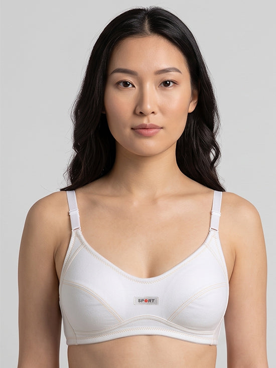 Padded Comfort Sports Bra – White