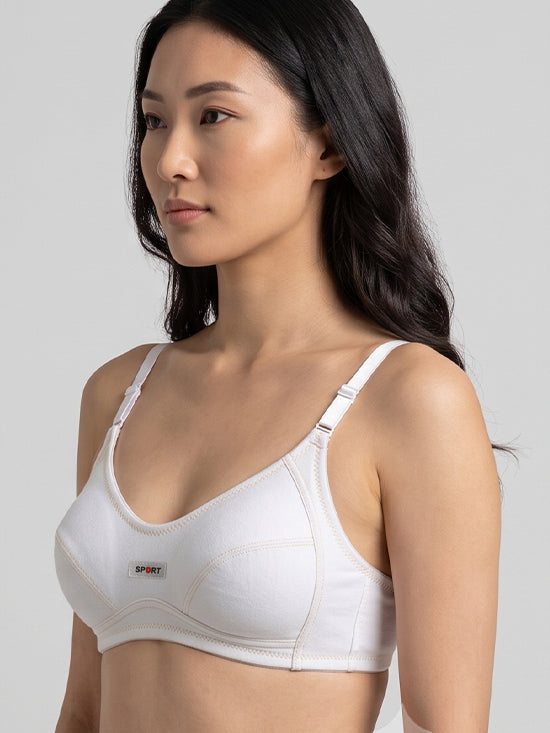 Padded Comfort Sports Bra – White